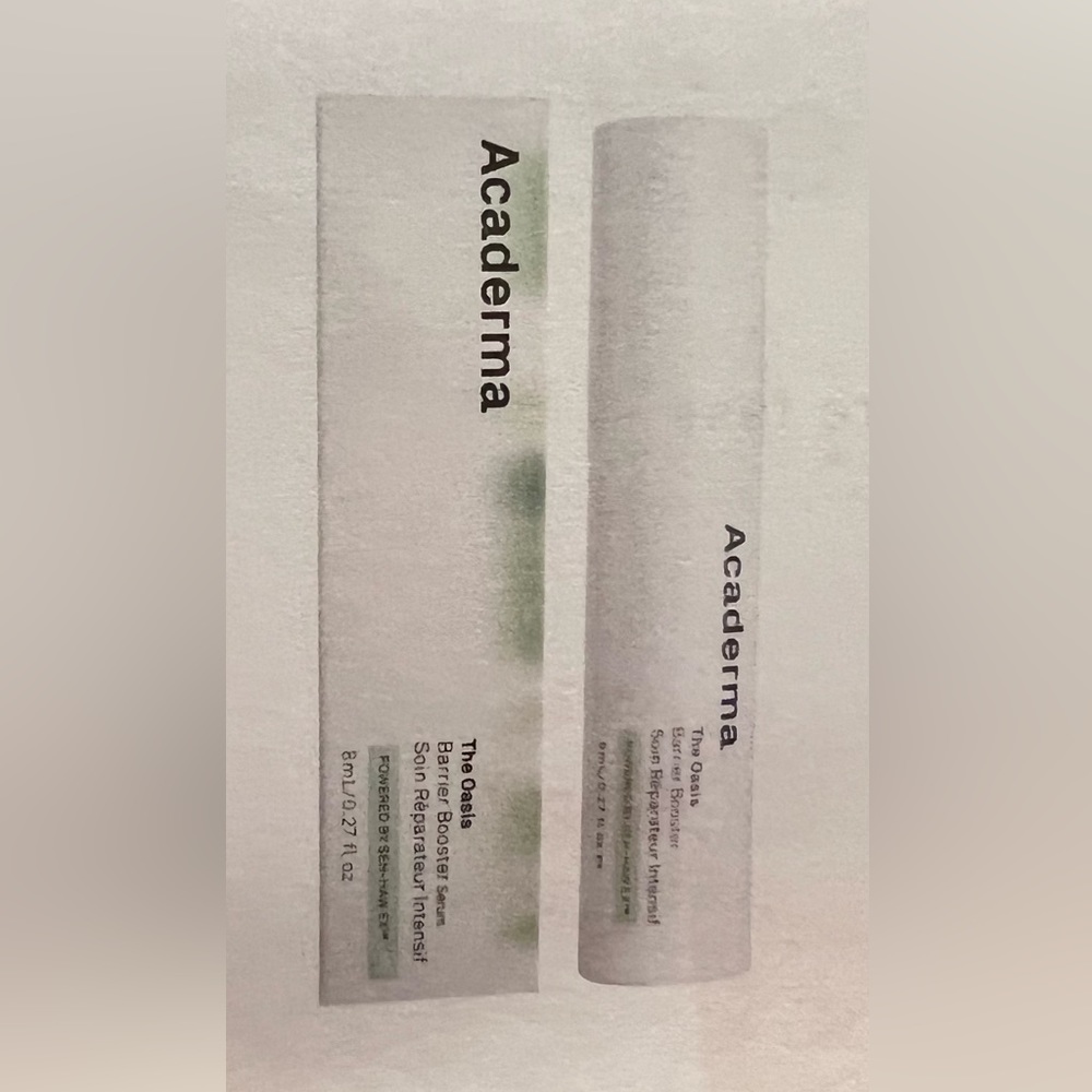 NIB Acaderma the Oasis barrier Booster Serum. 8 ml tube. Give it a try!